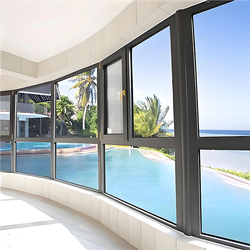 Fenêtres à ouverture vers l'intérieur en alliage d'aluminium