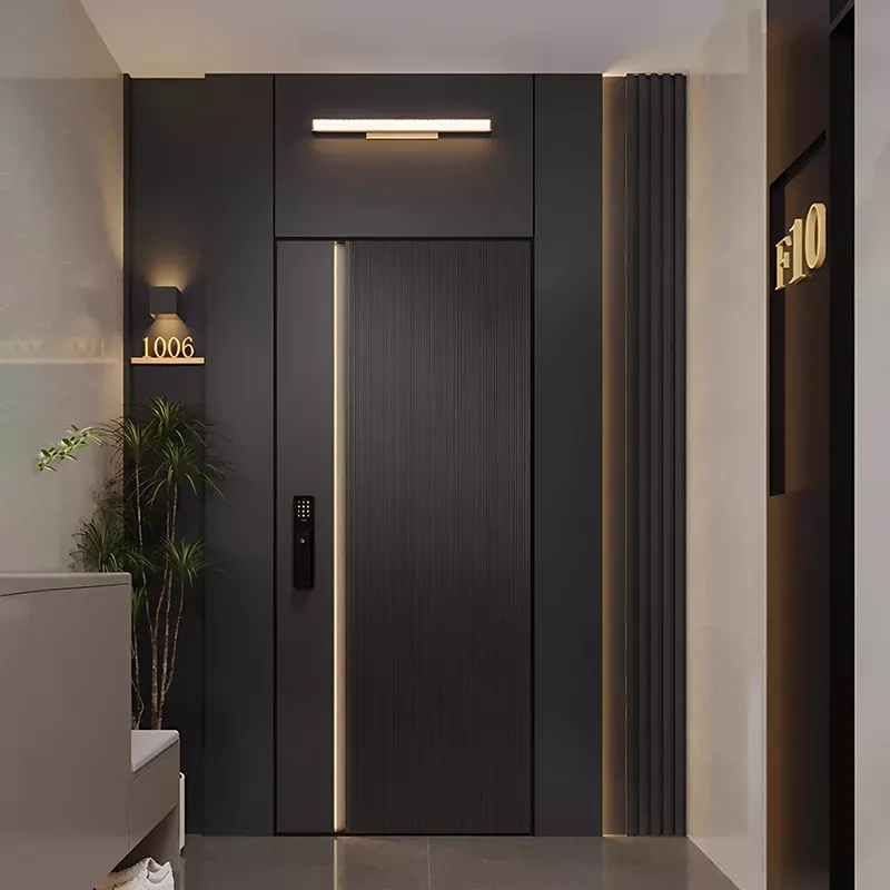Porte d'entrée en aluminium massif